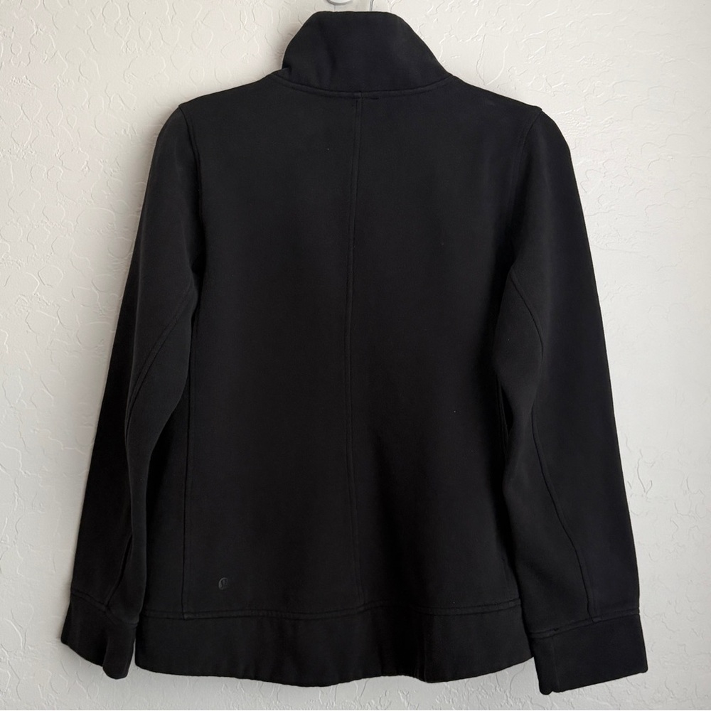 Lululemon Women's Fleece Be True Asymmetrical Mock Neck Jacket Black Sz 6 - Picture 3 of 11